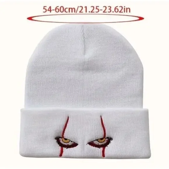 Pennywise "IT" Beanie Hat Stephen Halloween Birthday Christmas Gift White NEW!! - Picture 7 of 7